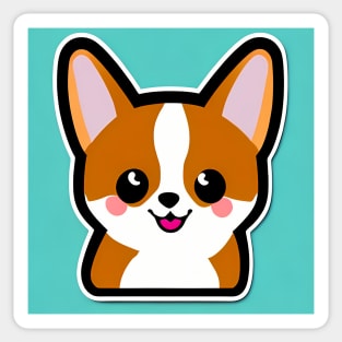 Cute Dog Puppy Art 4 (Corgi puppy) Sticker